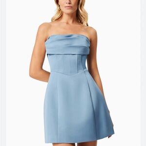Elliatt Coralie Cocktail Strapless Blue Dress